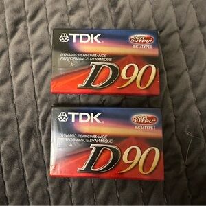 ⭐️ TDK D90 Cassette Tapes (2) New